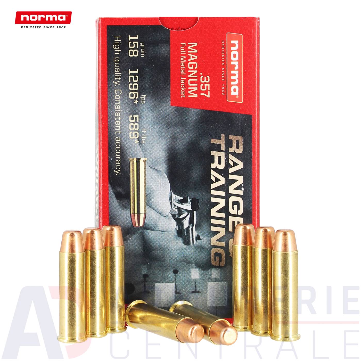 50 cartouches Norma Range & Training FMJ - 357 Magnum (158 gr)