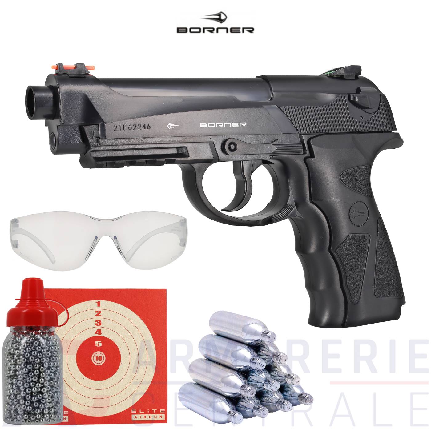 Pistolet Borner Sport 306 CO2 - 4,5 mm BB'S (3 Joules) Pistolet Borner Sport 306 CO2 - 4,5 mm BB'S (3 Joules)
