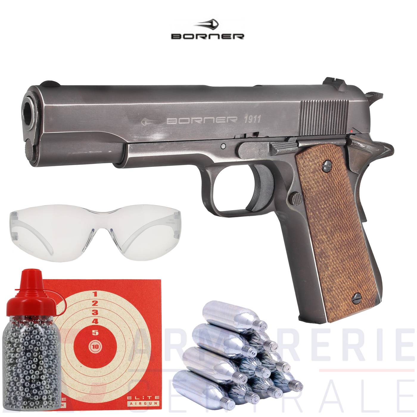 Pistolet Borner 1911 Blowback Antique CO2 - 4,5 mm BB'S (3 Joules) Pistolet Borner 1911 Blowback Antique CO2 - 4,5 mm BB'S (3 Joules)