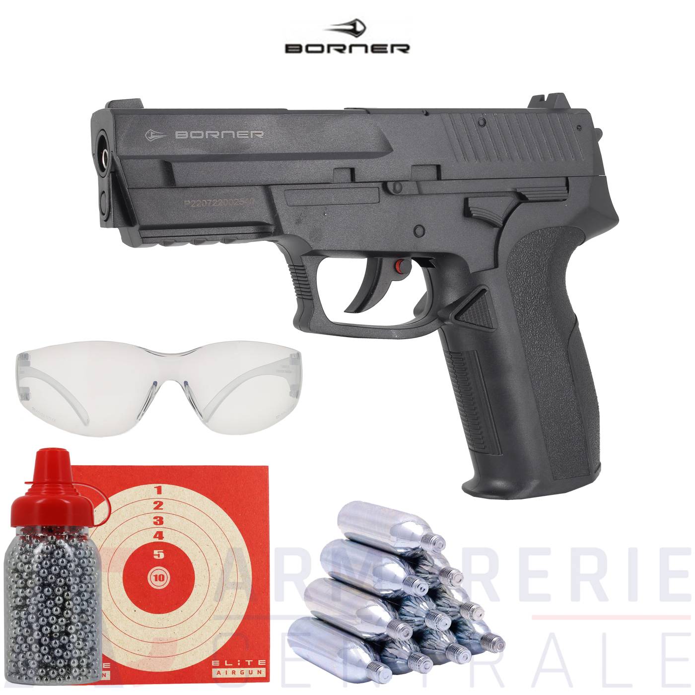 Pistolet Borner 2022 CO2 - 4,5 mm BB'S (3 Joules) Pistolet Borner 2022 CO2 - 4,5 mm BB'S (3 Joules)