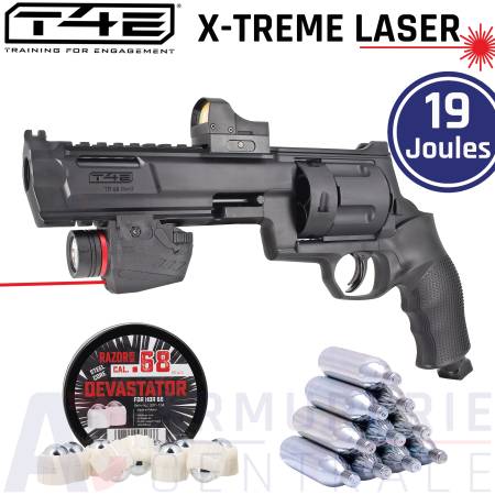 Pack Revolver Umarex T4E TR68 Gen 2 X-TREME Laser (19J)