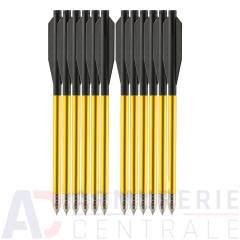 12 carreaux d'arbalète Man Kung métal 6.5"