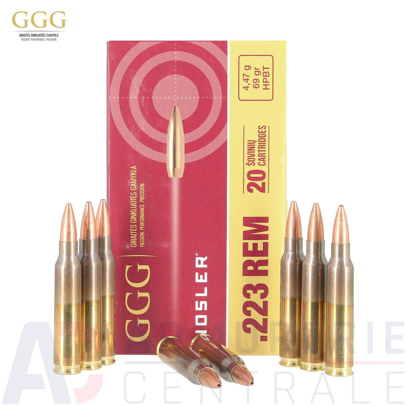 20 Cartouches GGG Nosler HPBT - 223 Remington (69gr) 20 Cartouches GGG Nosler HPBT - 223 Remington (69gr)