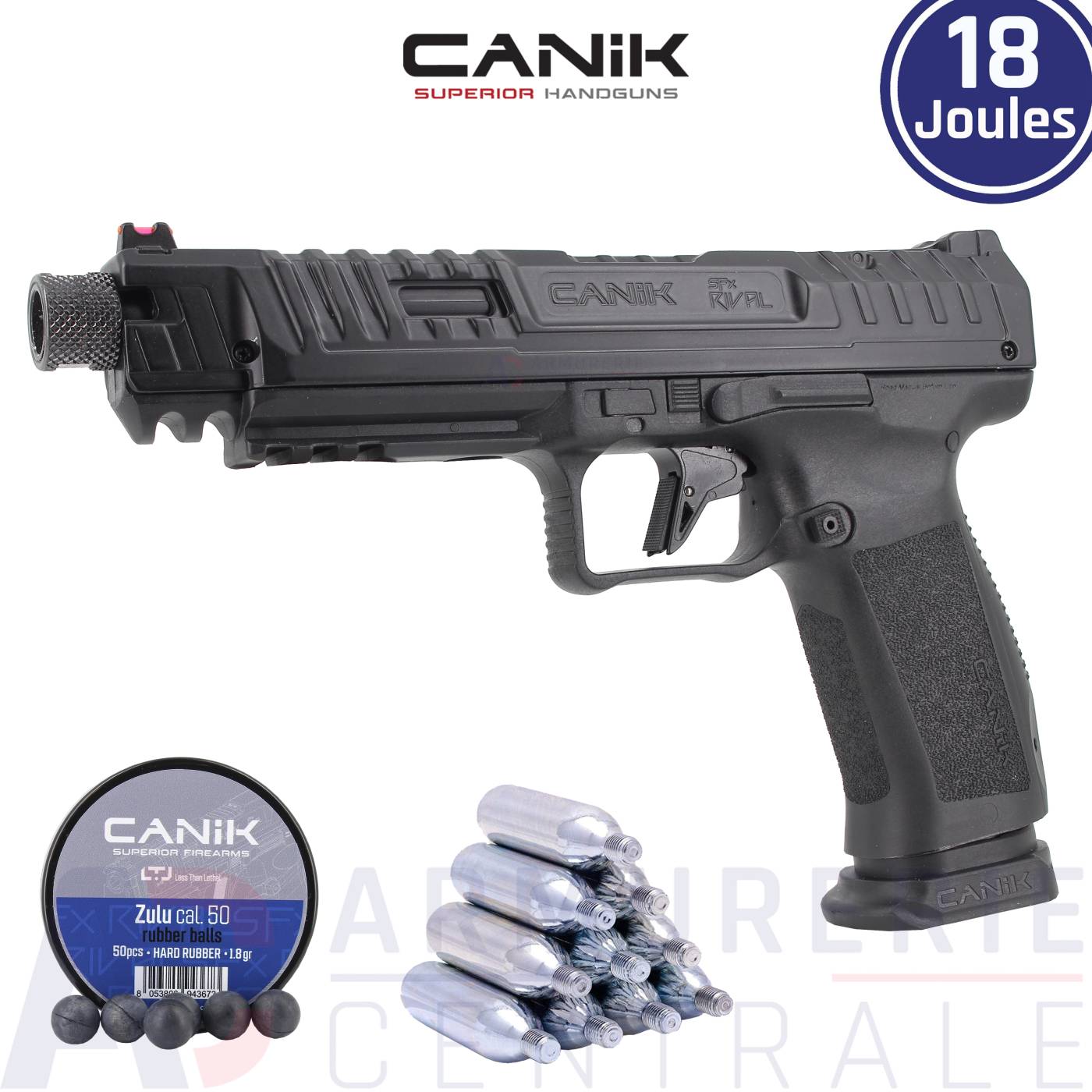 Pistolet CO2 LTL Canik Rival 1.50 Noir - .50 (18 Joules) Pistolet CO2 LTL Canik Rival 1.50 Noir - .50 (18 Joules)