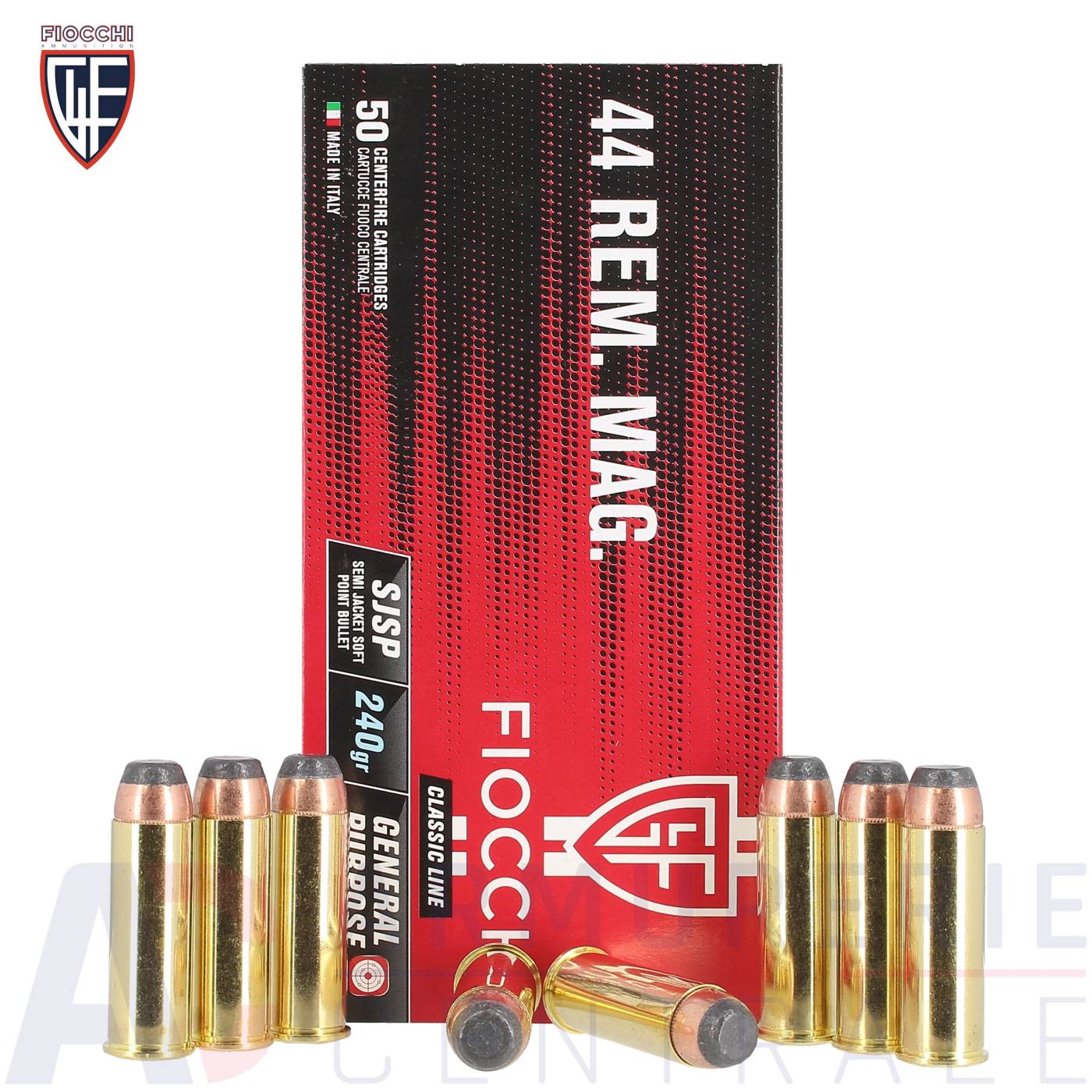 Boite de 50 cartouches Fiocchi SJSP 240 grains - 44 Magnum Boite de 50 cartouches Fiocchi SJSP 240 grains - 44 Magnum