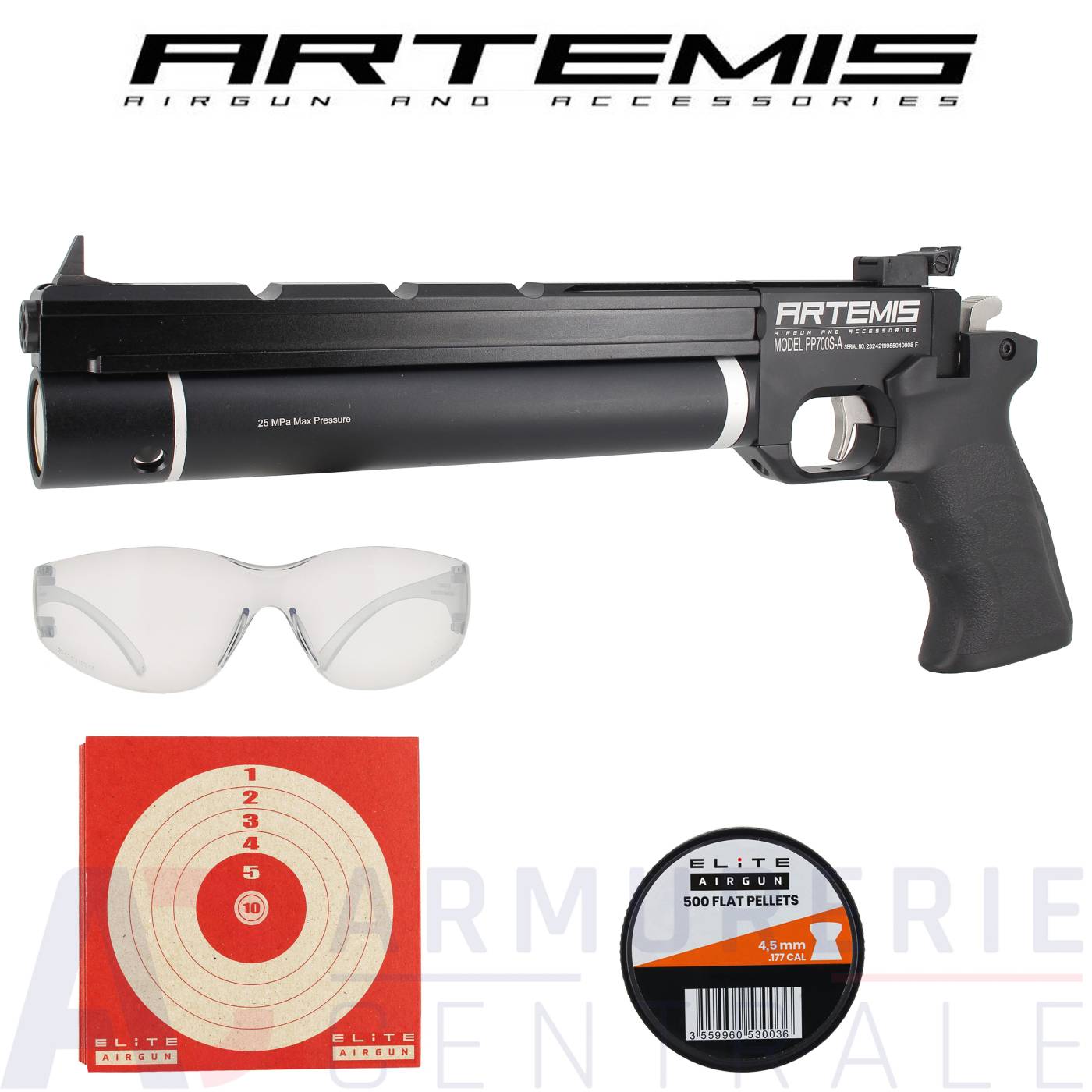 Artemis PP700S-A Pistolet PCP 4.5 mm (15 joules) Artemis PP700S-A Pistolet PCP 4.5 mm (15 joules)