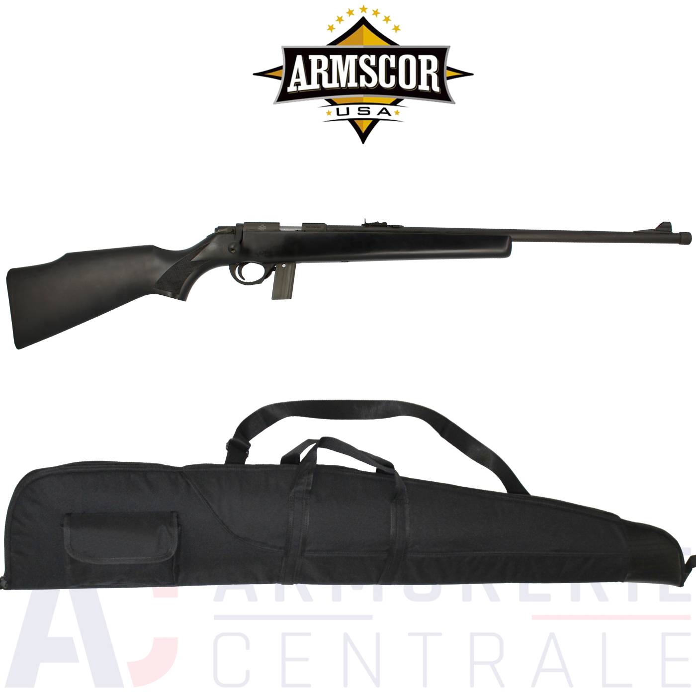 Pack Armscor M1400TM crosse bois noir - 22LR Pack Armscor M1400TM crosse bois noir - 22LR