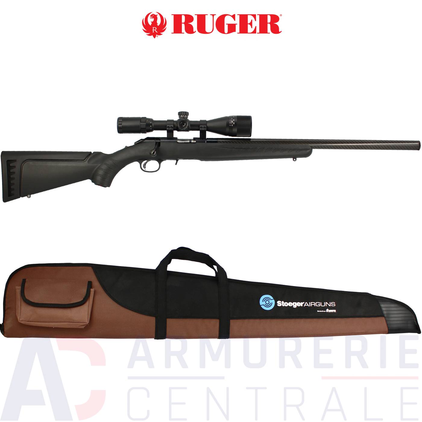 Ruger American custom silencieux carbone - 22LR Ruger American custom silencieux carbone - 22LR