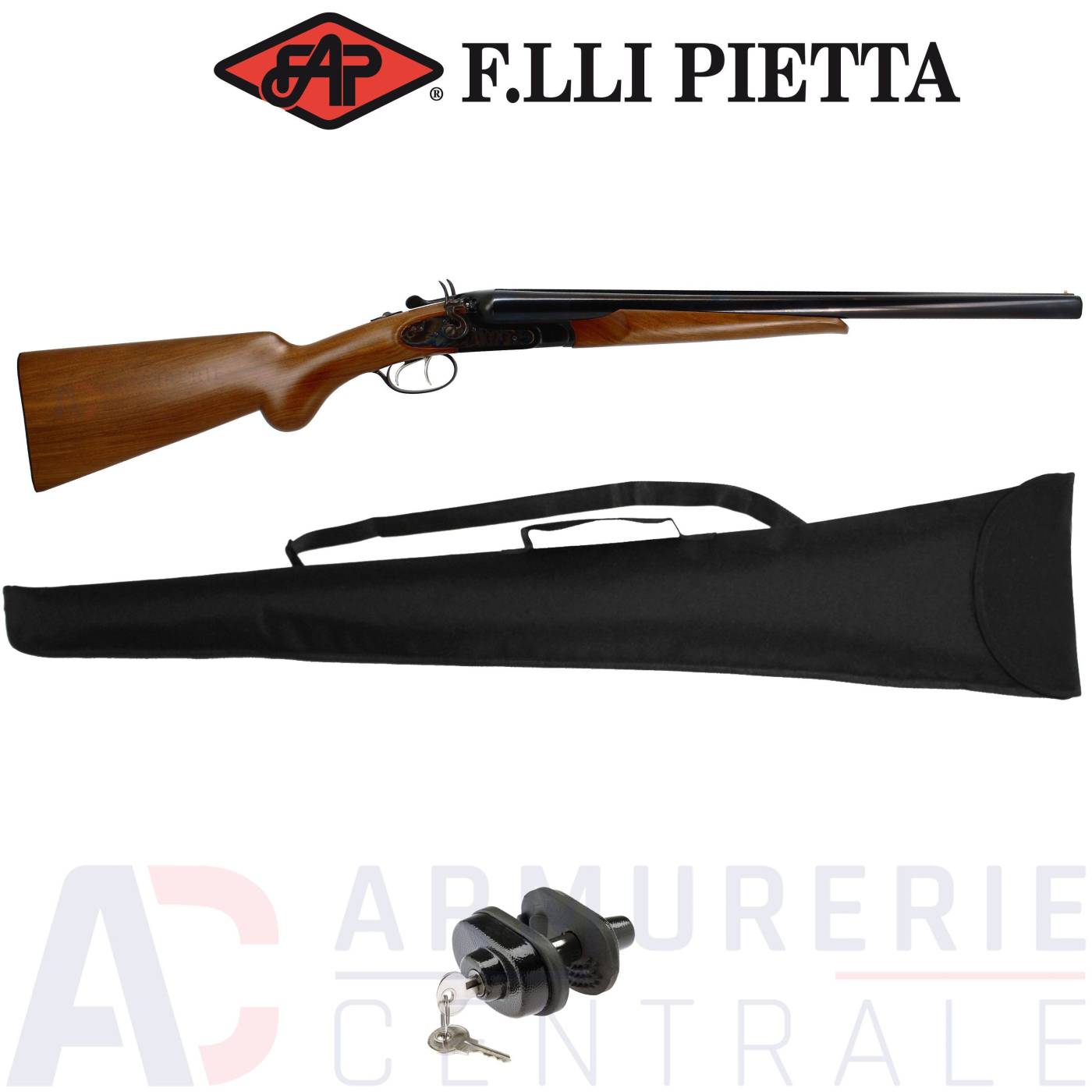 Fusil Pietta Juxtapos&eacute; Hurricane Jaspe crosse bois 12/76