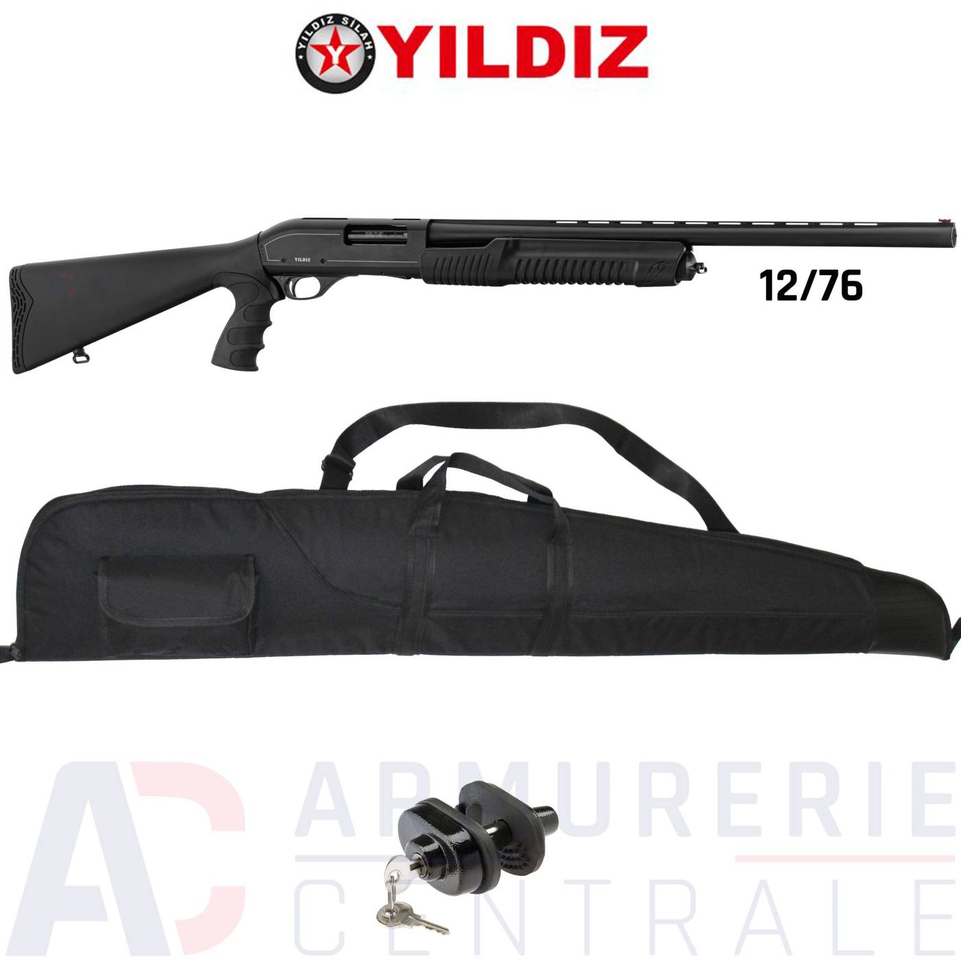 Fusil à pompe Yildiz YP12SCT Tactique 12/76 Fusil à pompe Yildiz YP12SCT Tactique 12/76