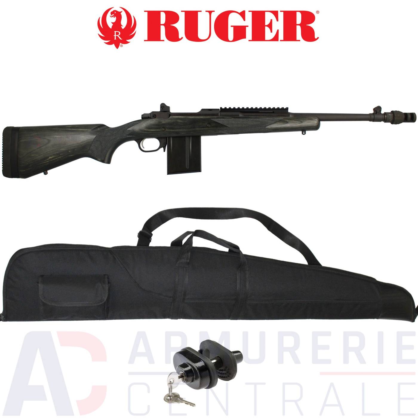 Ruger Gunsite Scout lamell&eacute; gaucher - 308 Win