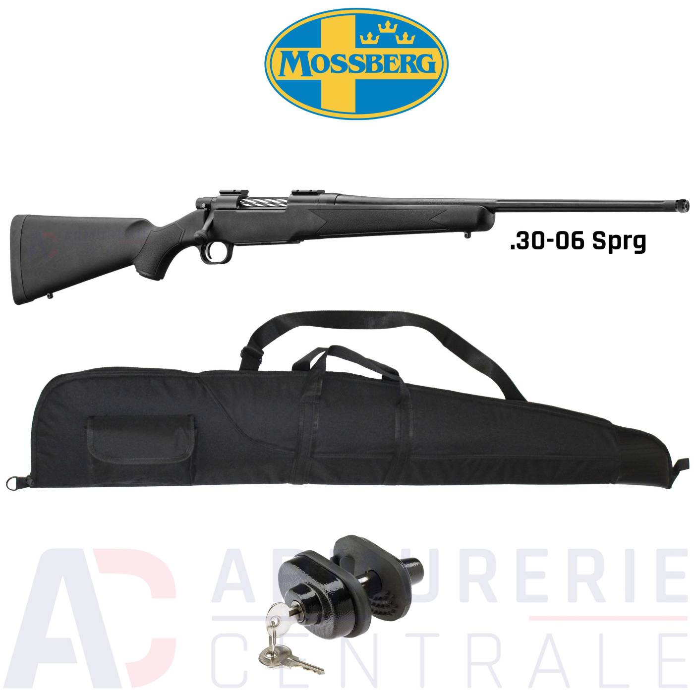 Pack carabine Mossberg Patriot (filetée) - 30-06 Springfield Pack carabine Mossberg Patriot (filetée) - 30-06 Springfield