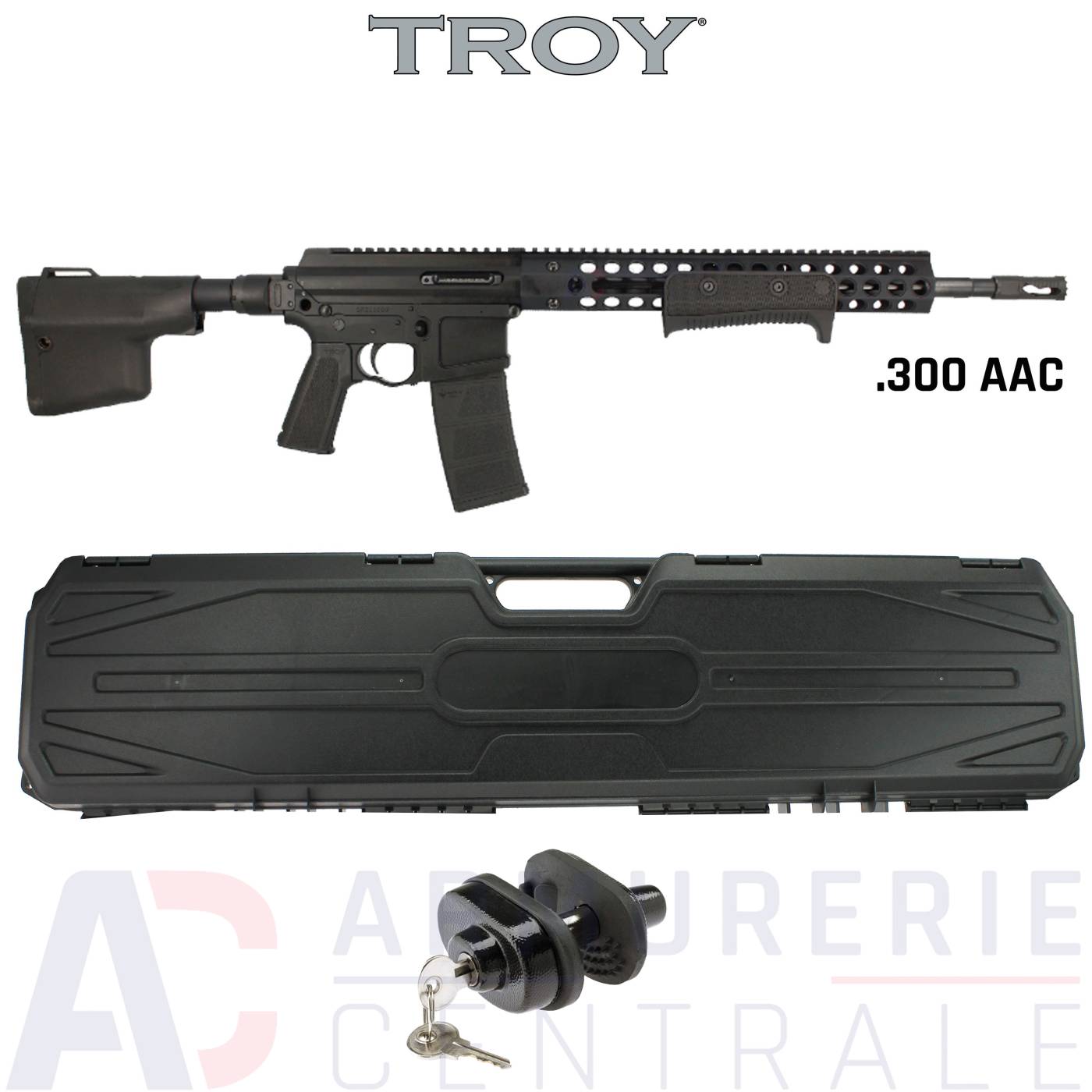 Carabine Troy Pump Action Rifle 16" - 300 AAC Blackout Carabine Troy Pump Action Rifle 16" - 300 AAC Blackout