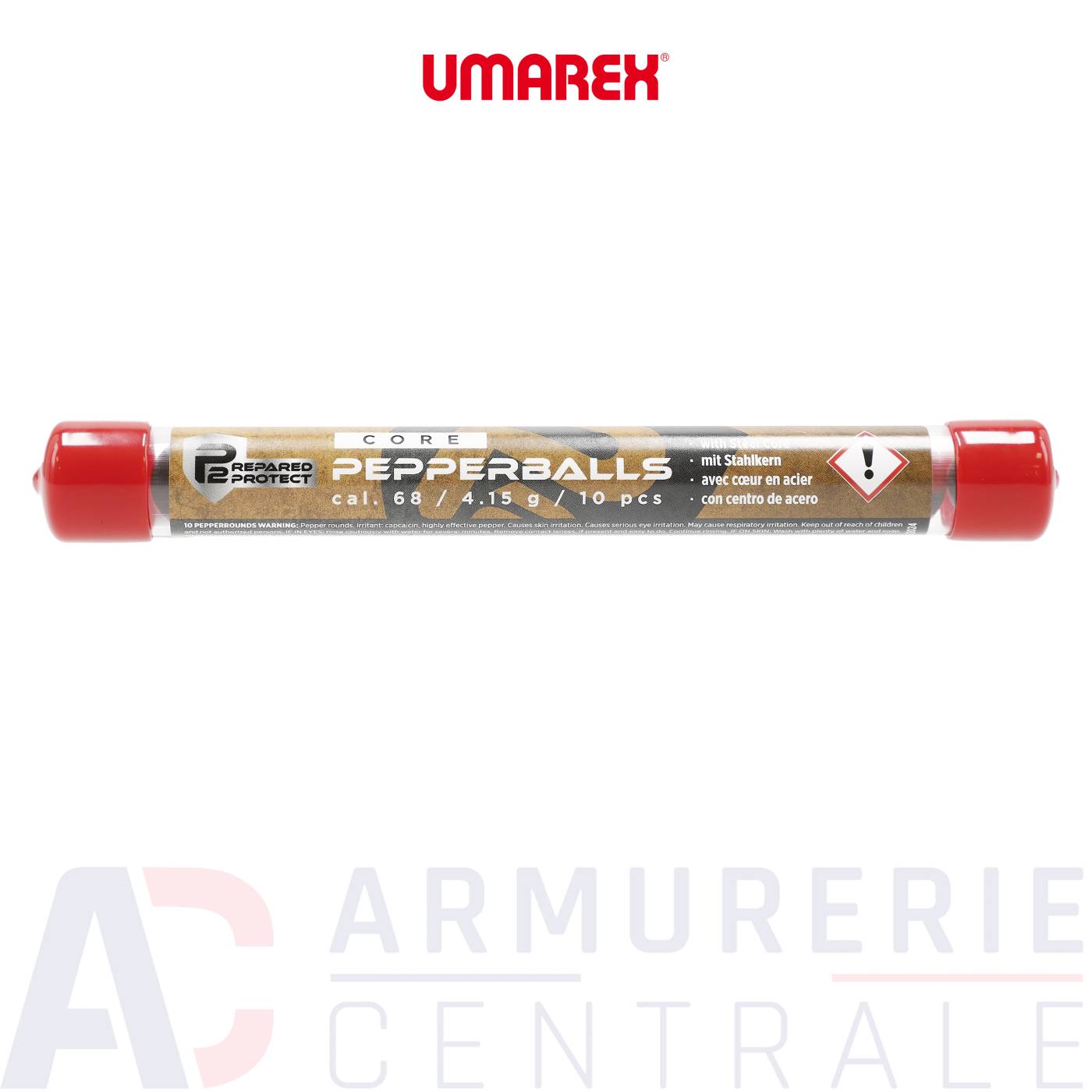 10 balles Umarex P2P Poivre Noyau Acier - .68 10 balles Umarex P2P Poivre Noyau Acier - .68