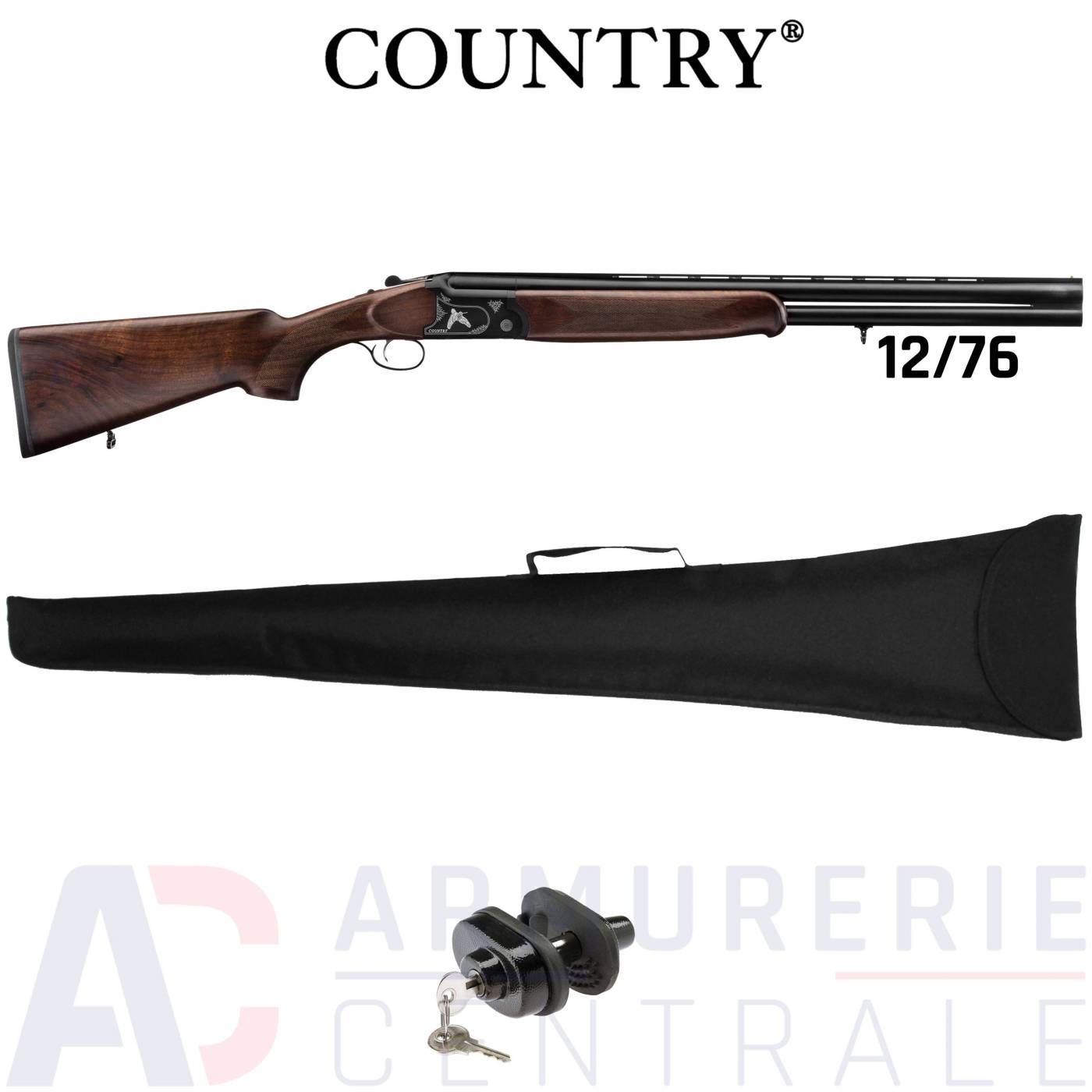 Fusil Country MC271R sp&eacute;cial b&eacute;casse superpos&eacute; 12/76 