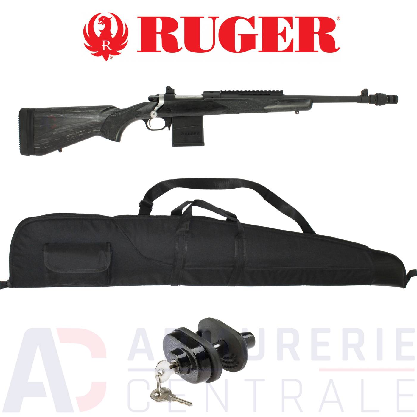 Carabine Ruger Gunsite Scout lamell&eacute; noir  .308 Win