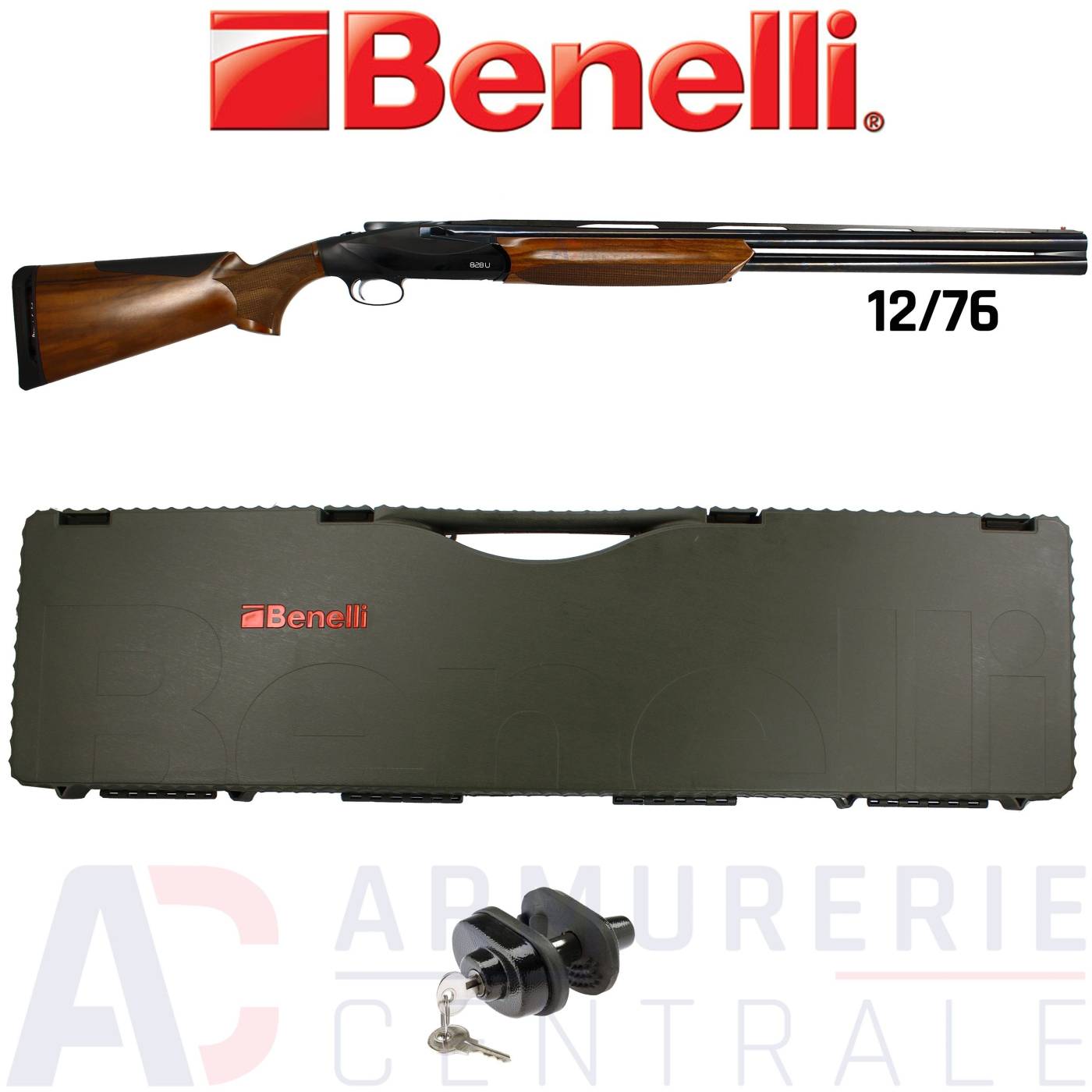 Fusil Benelli 828U Black bois 12/76 71cm Fusil Benelli 828U Black bois 12/76 71cm