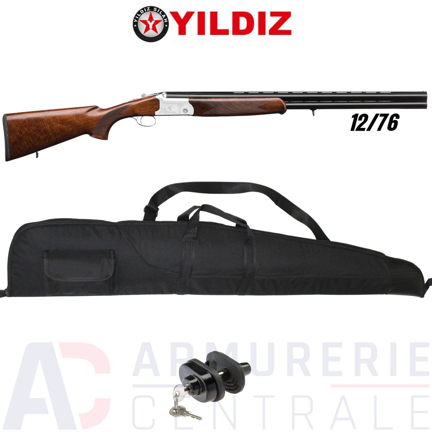 Fusil superpos&eacute; bois Yildiz MC112 - 71 cm 12/76