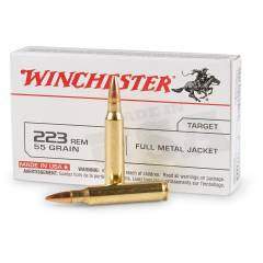 20 munitions Winchester FMJ - 223 Remington (55 gr)