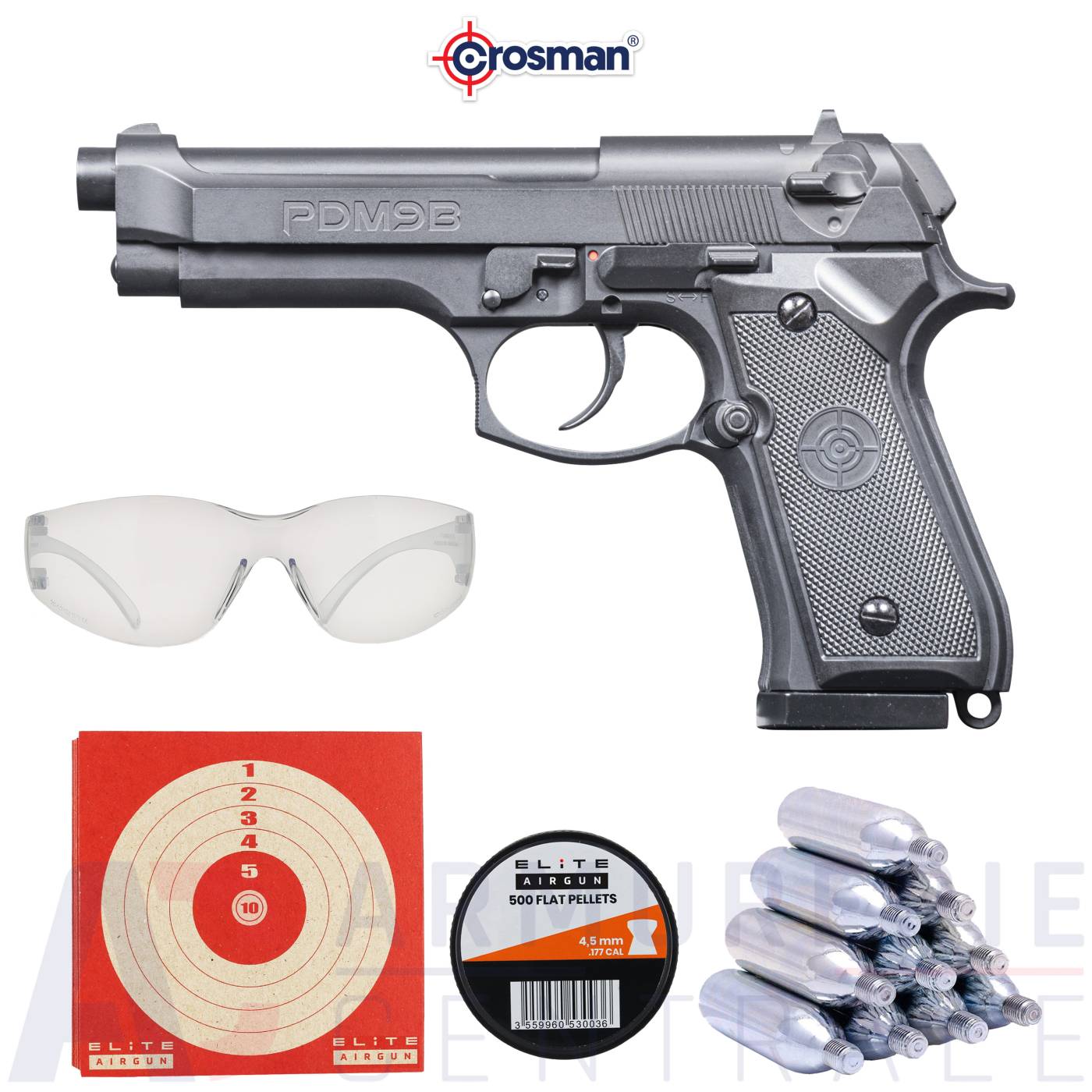 Pistolet Crosman PDM9B Plombs et BBS - 4.5mm (2.7 Joules) Pistolet Crosman PDM9B Plombs et BBS - 4.5mm (2.7 Joules)