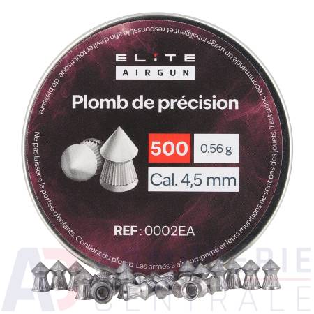 Boite de 500 plombs pointus Elite Airgun - 4.5mm...
