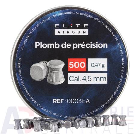 Boite de 500 plombs plats Elite Airgun - 4.5mm (0.47 g)