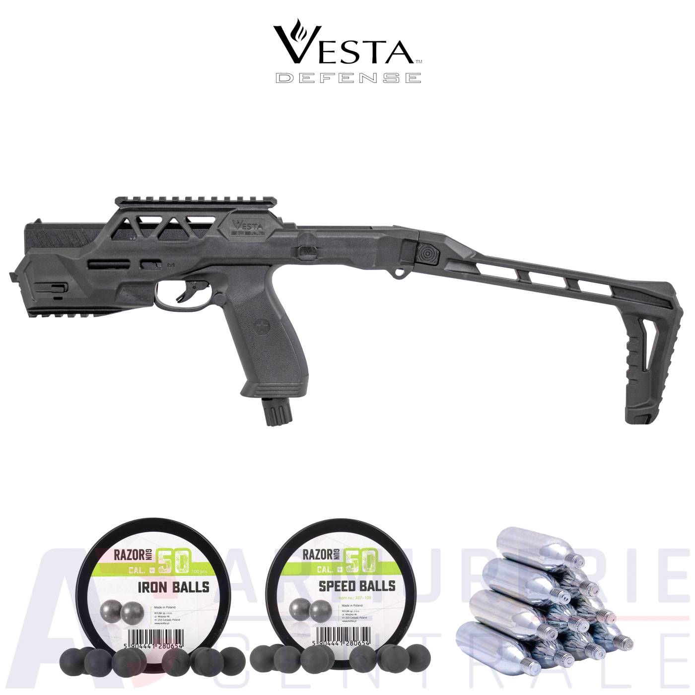 Pack Pistolet Vesta PDW50 et Crosse Spear - .50 (17 joules) Pack Pistolet Vesta PDW50 et Crosse Spear - .50 (17 joules)