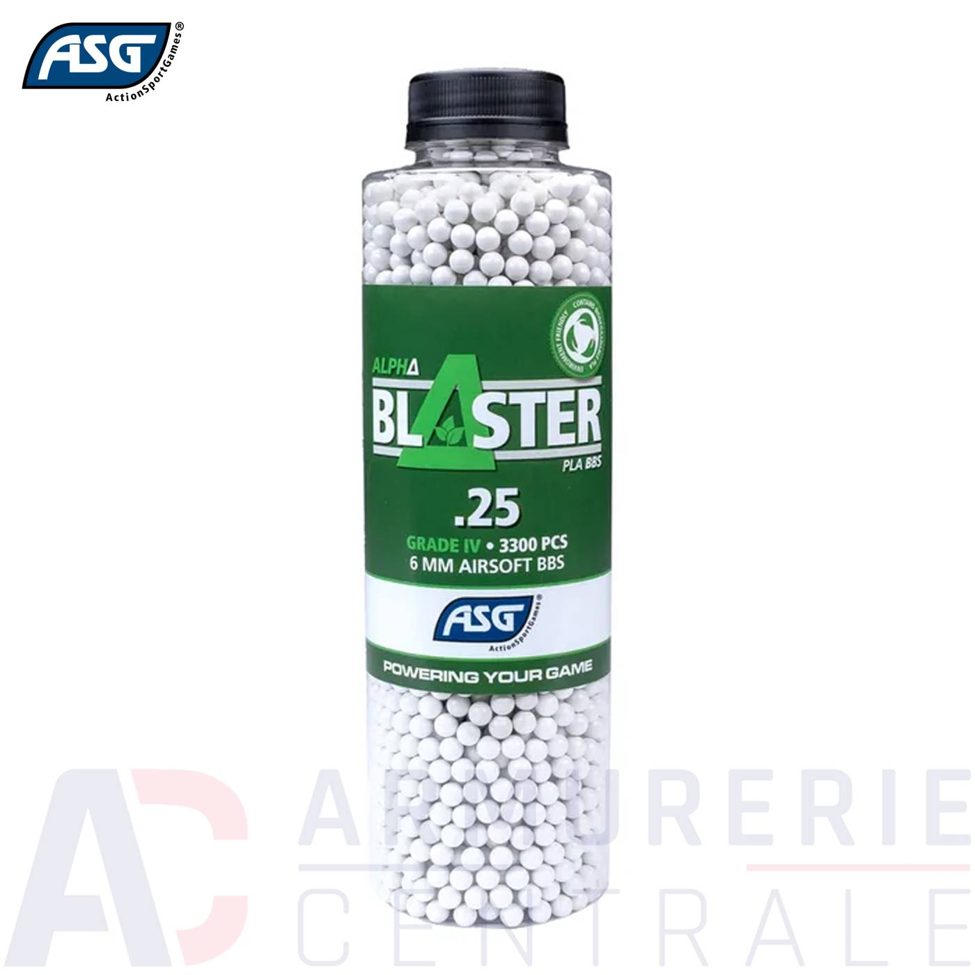 3300 billes 6mm ASG Alpha Blaster biodégradable 0.25g 3300 billes 6mm ASG Alpha Blaster biodégradable 0.25g