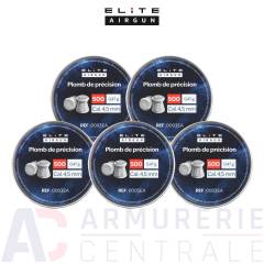 Pack 5 boites de 500 plombs plats Elite Airgun 4.5mm