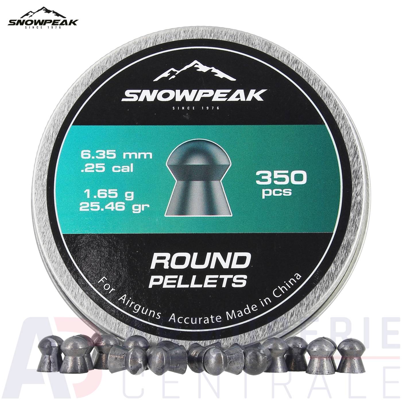 350 Plombs Ronds Snowpeak Round Pellets - 6.35mm