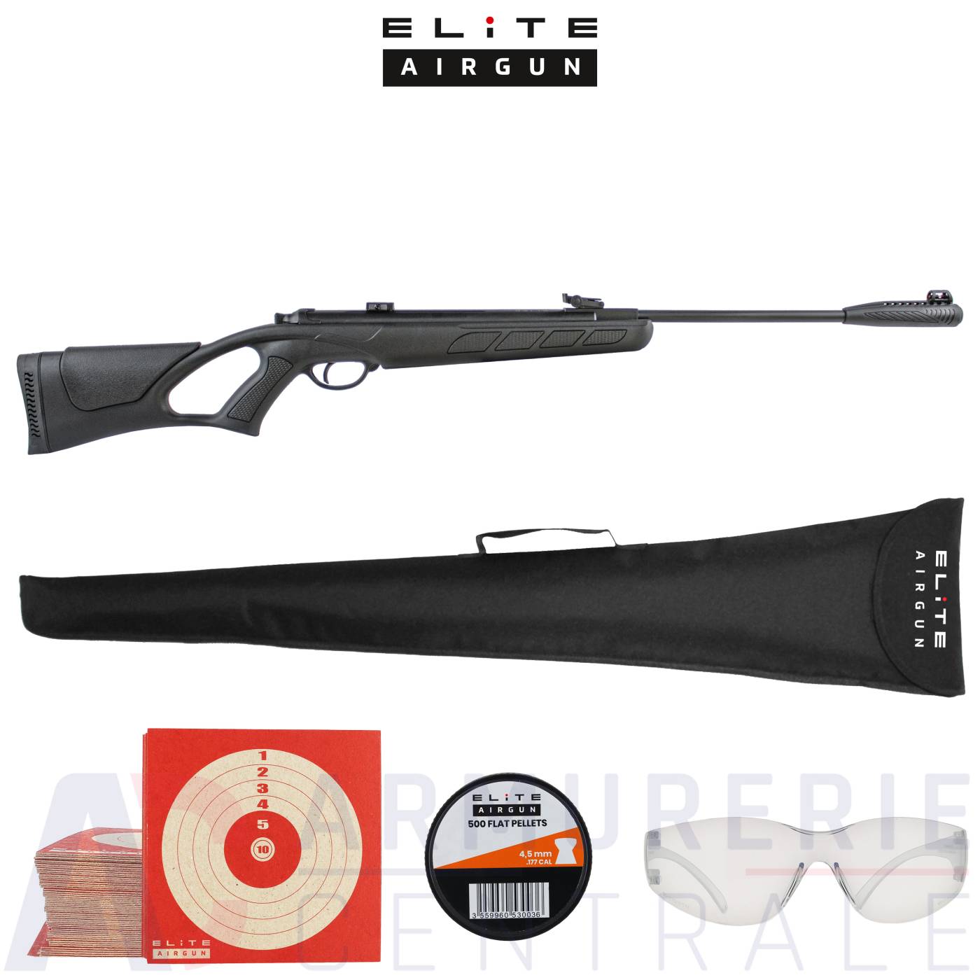 Carabine &agrave; plomb Elite Airgun Fox - 4.5mm (19.9 Joules)