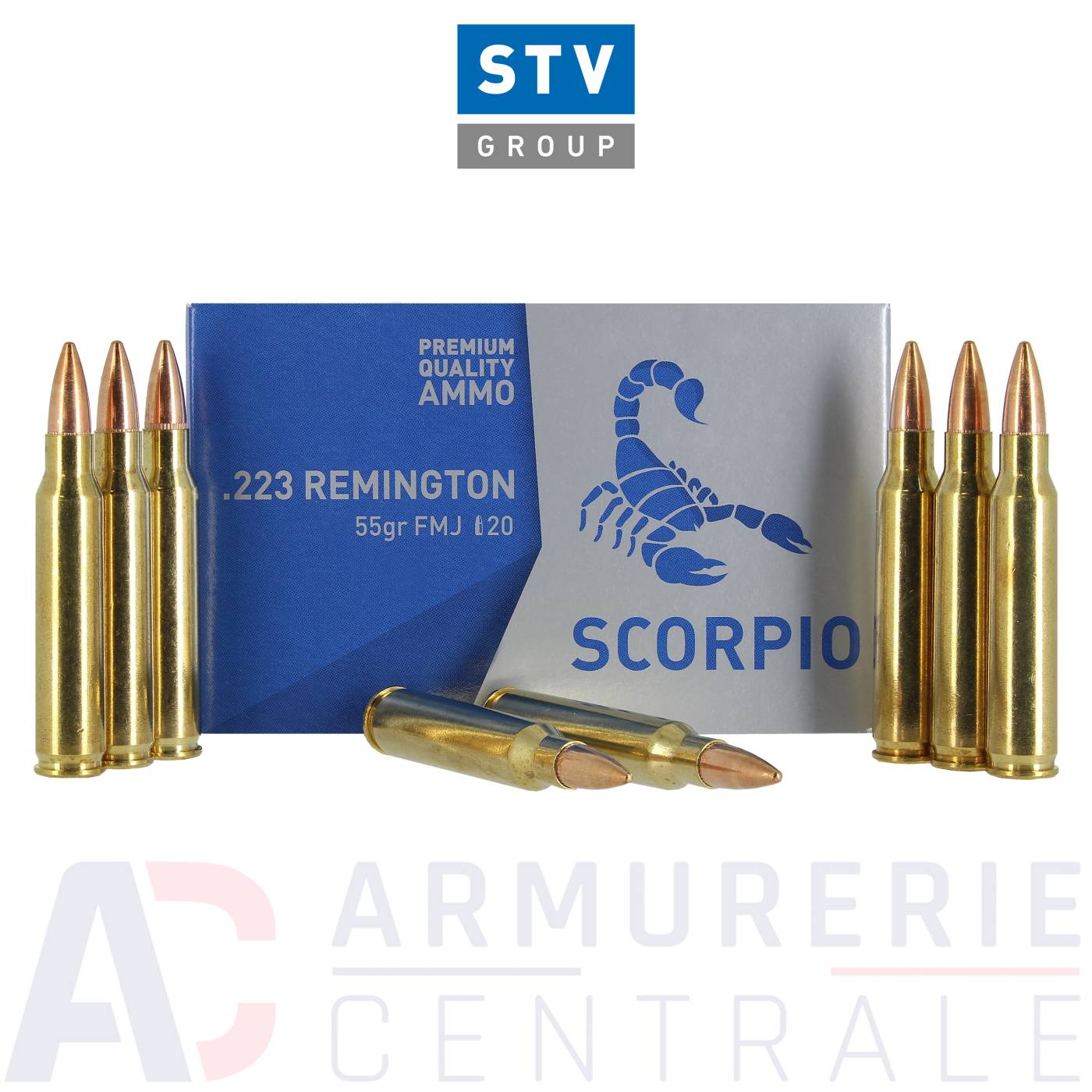 20 munitions STV Scorpio FMJ - 223 Rem (55 gr)