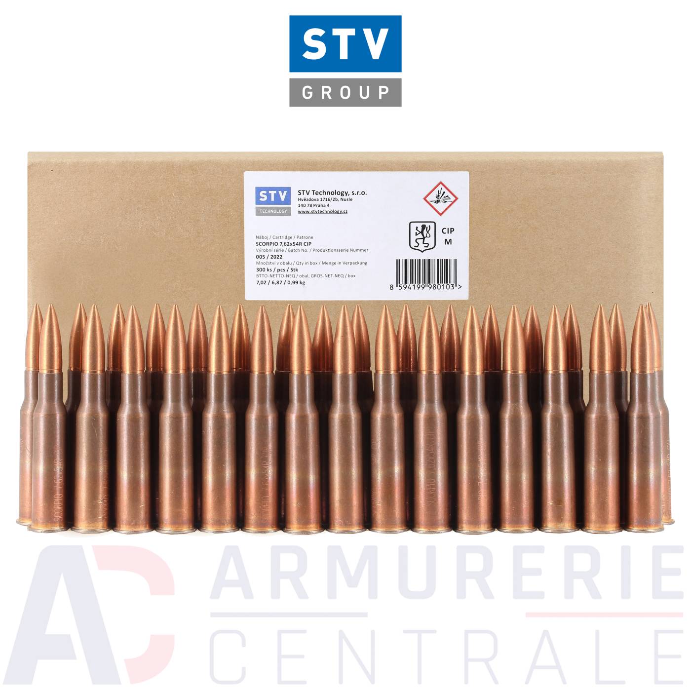 300 munitions STV Scorpio 147 grains - 7.62x54 R CIP 300 munitions STV Scorpio 147 grains - 7.62x54 R CIP