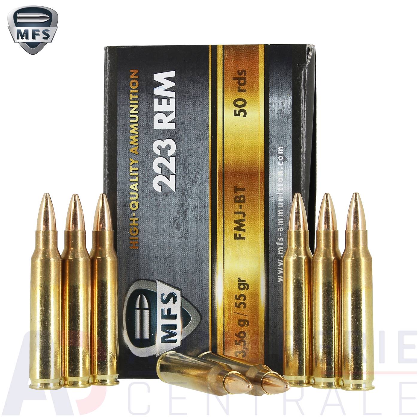 50 munitions MFS FMJ-BT - 223 Remington (55 Gr)