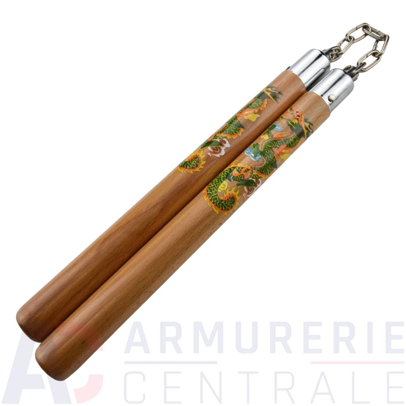 Nunchaku NS20 Bois S&eacute;rigraphie Dragon