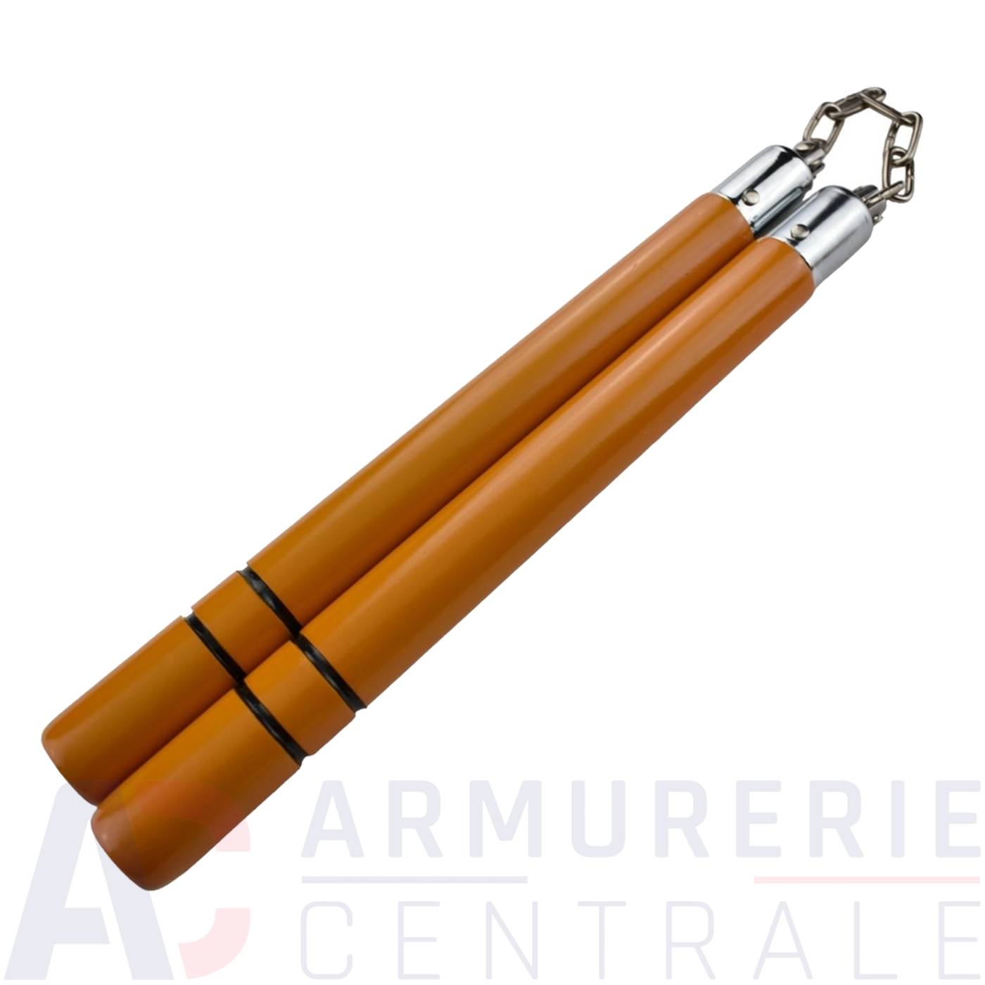 Nunchaku Traditionnel NS15 en Bois Rainur&eacute;