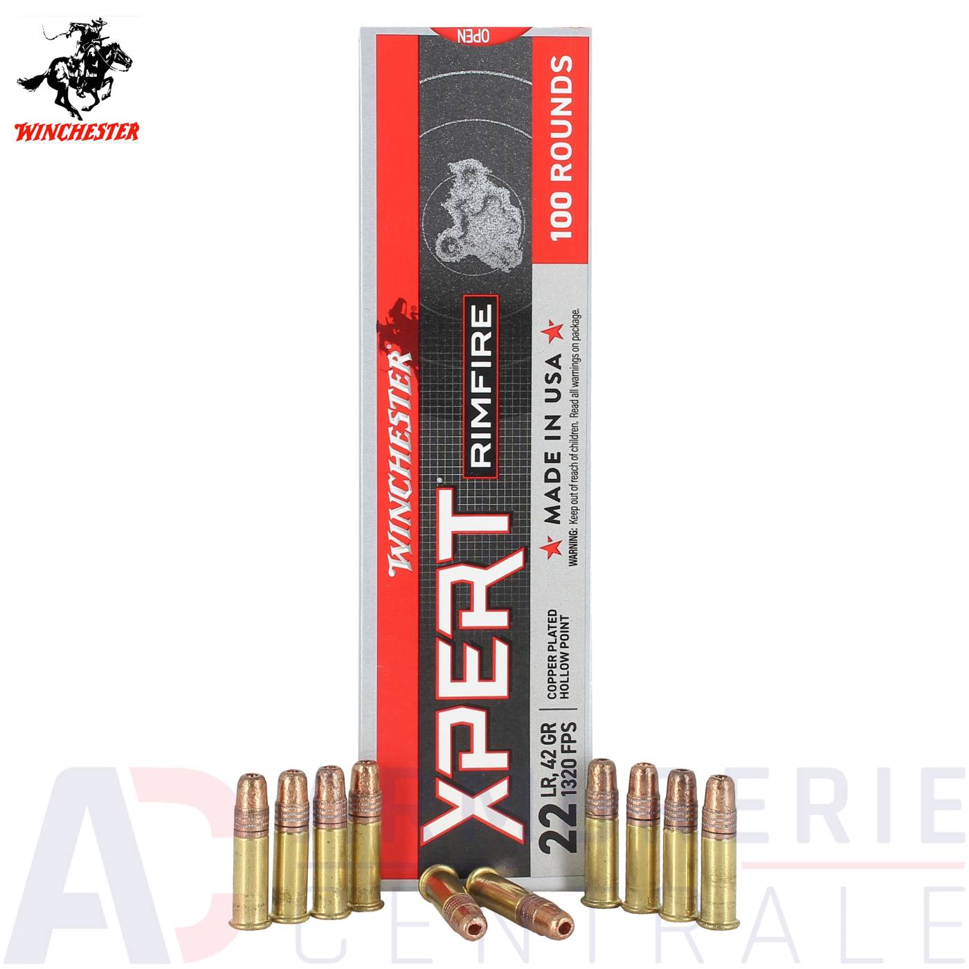 100 cartouches Winchester Xpert Copper Plated 42 Gr - 22LR