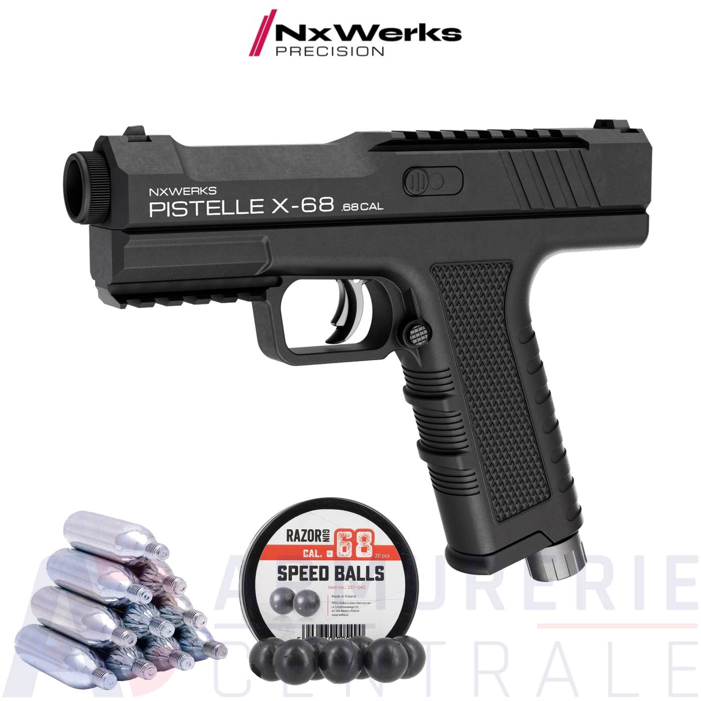 Pistolet de d&eacute;fense NxWerks Pistelle X-68 - .68 (19.9 j)