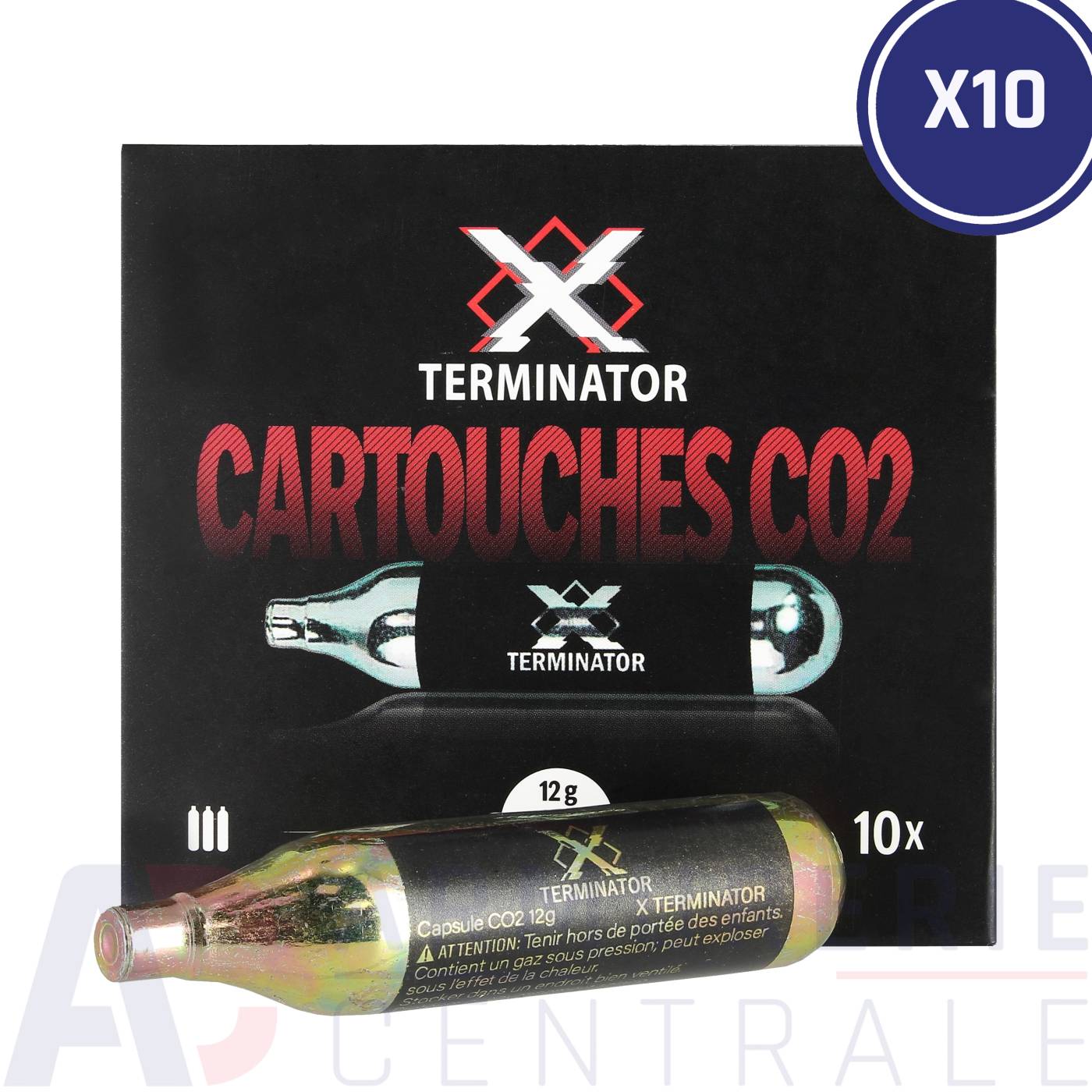 Pack de 10 boites de 10 cartouches CO2 X Terminator 12g