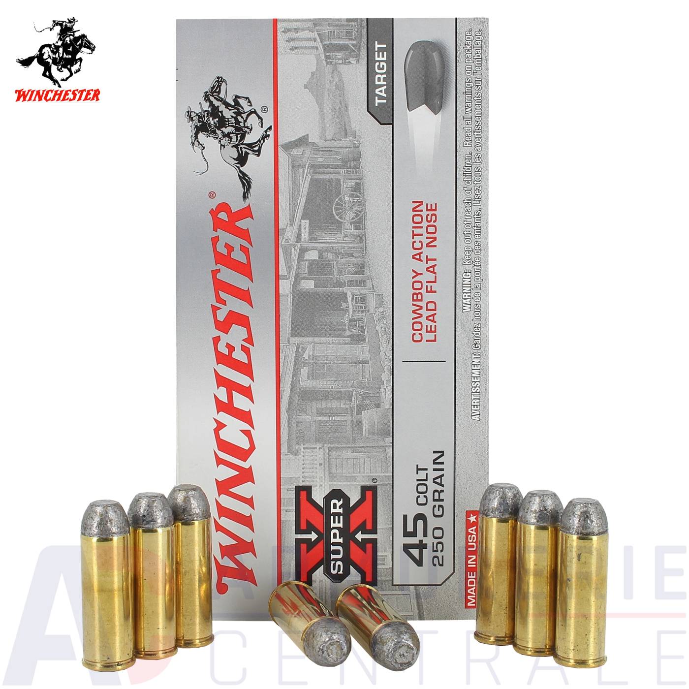 50 cartouches Winchester Super X Cowboy Action - 45 Colt (250 Gr) 50 cartouches Winchester Super X Cowboy Action - 45 Colt (250 Gr)