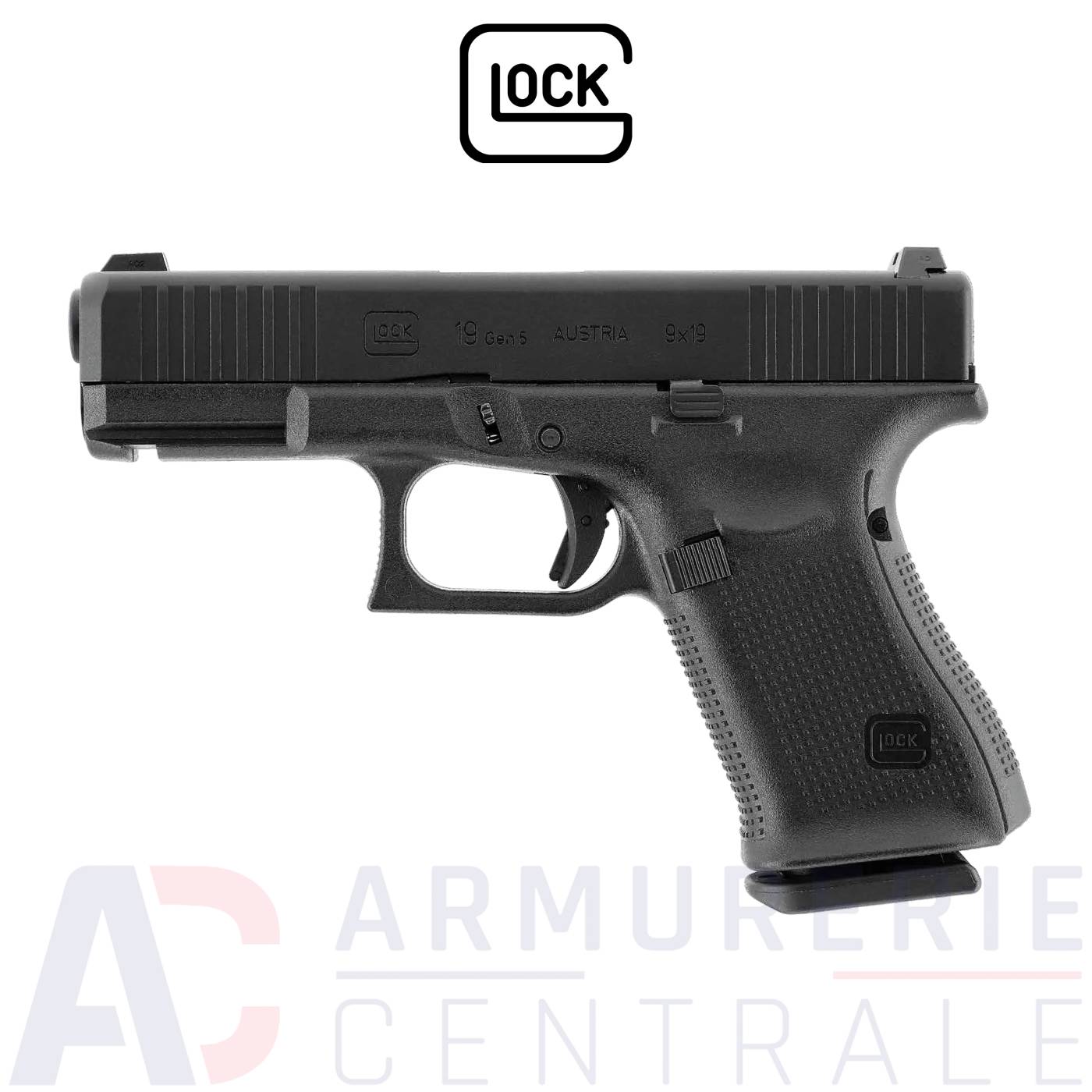 Pistolet Airsoft Glock 19 Gen5 GBB - 6mm (1 joule) Pistolet Airsoft Glock 19 Gen5 GBB - 6mm (1 joule)