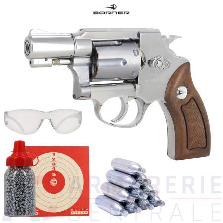 Revolver Borner 733 Silver CO2 - 4.5mm (3 Joules)