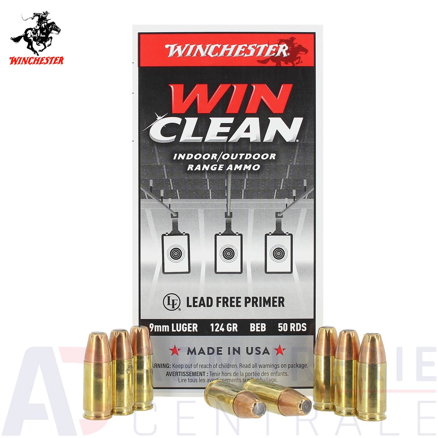 50 cartouches Winchester Win Clean BEB 124 gr - 9x19 50 cartouches Winchester Win Clean BEB 124 gr - 9x19