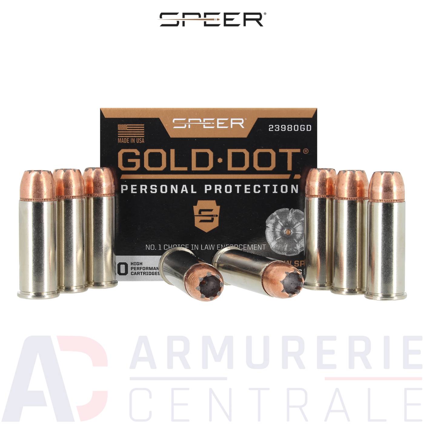 20 cartouches Speer Gold Dot Hollow Point 200gr - 44 S&W SPL 20 cartouches Speer Gold Dot Hollow Point 200gr - 44 S&W SPL