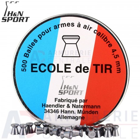 500 plombs H&N Ecole de tir 4.5 mm tête plate