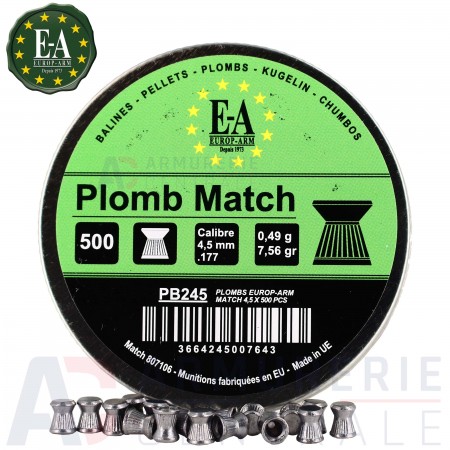 500 Plombs plats Europarm Match 4.5mm