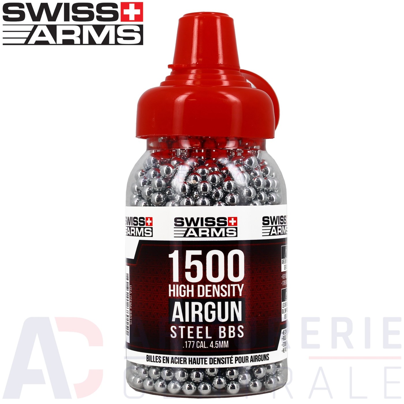Billes acier Swiss Arms 4.5mm BB's x1500 Billes acier Swiss Arms 4.5mm BB's x1500