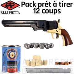 Pack prêt à tirer Pietta 1851 Navy Confederate en Laiton