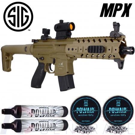 Pack Carabine Sig Sauer MPX Tan CO2 88g (6.7 joules)