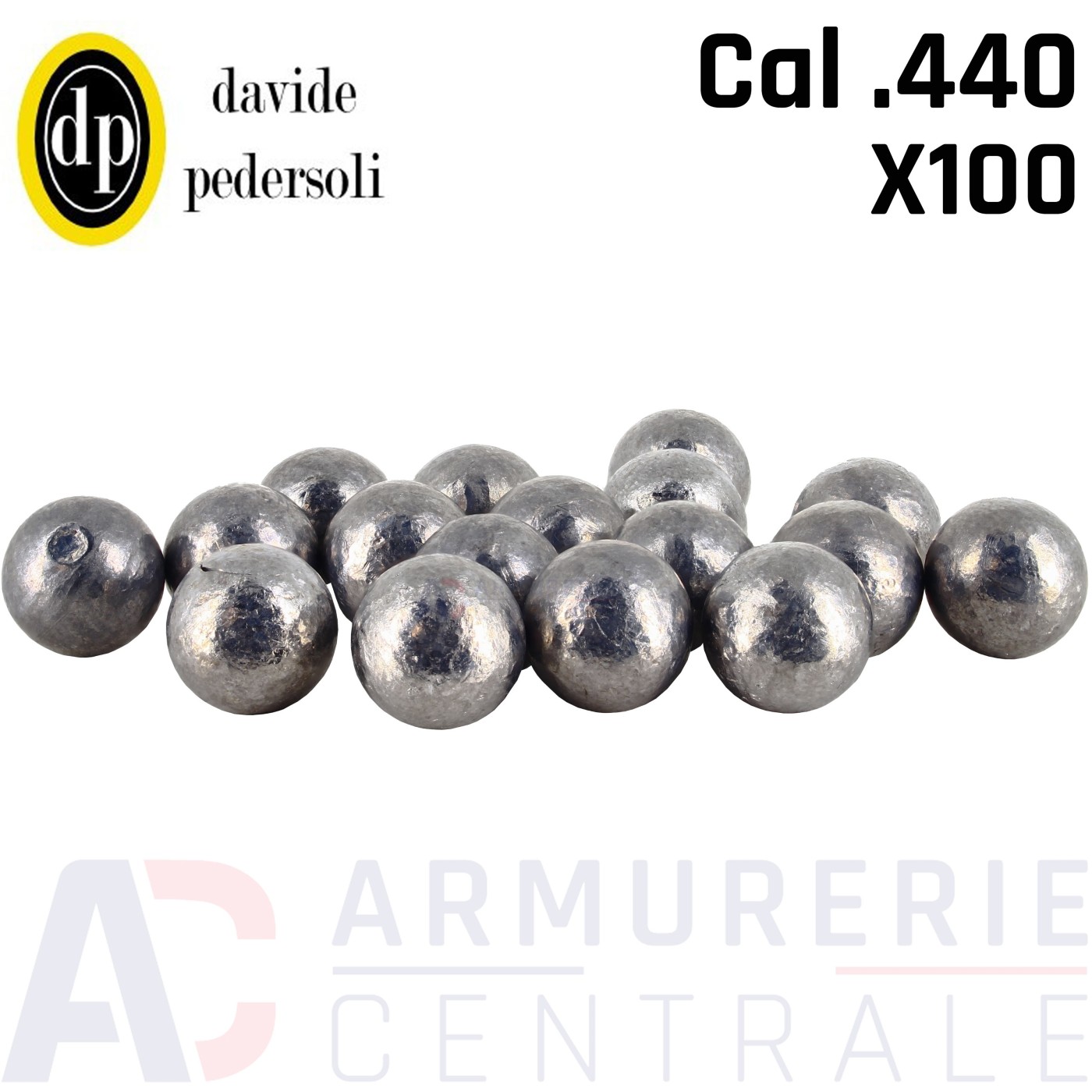 100 balles Davide Pedersoli calibre .440 poudre noire 100 balles Davide Pedersoli calibre .440 poudre noire